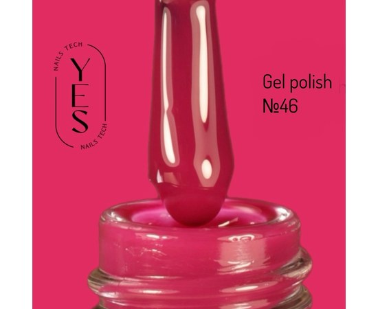 Зображення  Гель-лак для нігтів YES Gel polish №046, 6 мл, Об'єм (мл, г): 6, Цвет №: 046