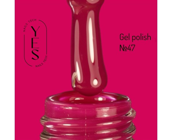 Зображення  Гель-лак для нігтів YES Gel polish №047, 6 мл, Об'єм (мл, г): 6, Цвет №: 047