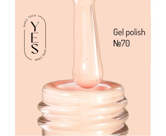 Зображення  Гель-лак для нігтів YES Gel polish №070, 6 мл, Об'єм (мл, г): 6, Цвет №: 070