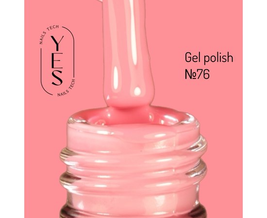 Зображення  Гель-лак для нігтів YES Gel polish №076, 6 мл, Об'єм (мл, г): 6, Цвет №: 076