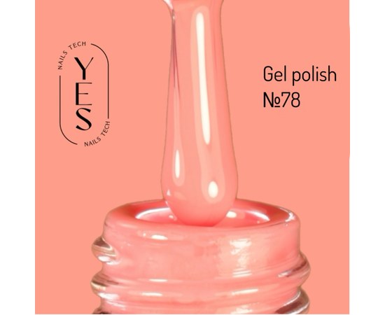 Зображення  Гель-лак для нігтів YES Gel polish №078, 6 мл, Об'єм (мл, г): 6, Цвет №: 078