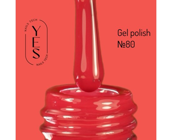 Изображение  Гель-лак для ногтей YES Gel polish №080, 6 мл, Объем (мл, г): 6, Цвет №: 080