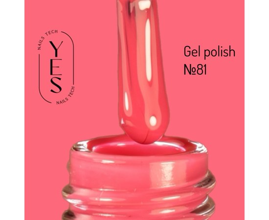 Зображення  Гель-лак для нігтів YES Gel polish №081, 6 мл, Об'єм (мл, г): 6, Цвет №: 081