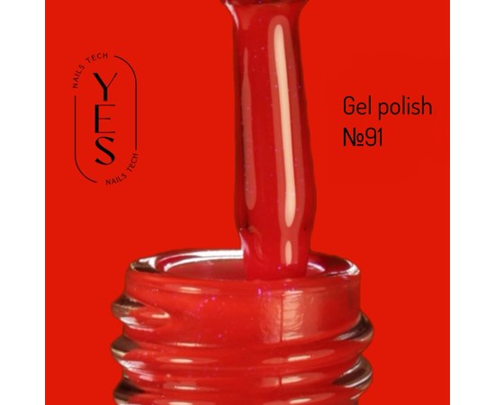 Зображення  Гель-лак для нігтів YES Gel polish №091, 6 мл, Об'єм (мл, г): 6, Цвет №: 091