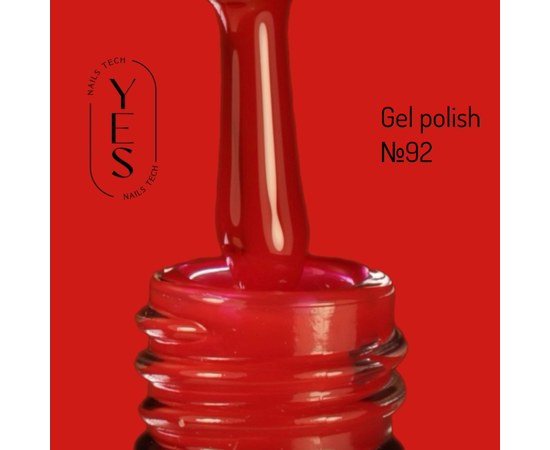 Зображення  Гель-лак для нігтів YES Gel polish №092, 6 мл, Об'єм (мл, г): 6, Цвет №: 092