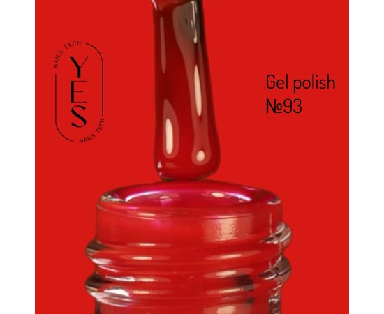 Зображення  Гель-лак для нігтів YES Gel polish №093, 6 мл, Об'єм (мл, г): 6, Цвет №: 093