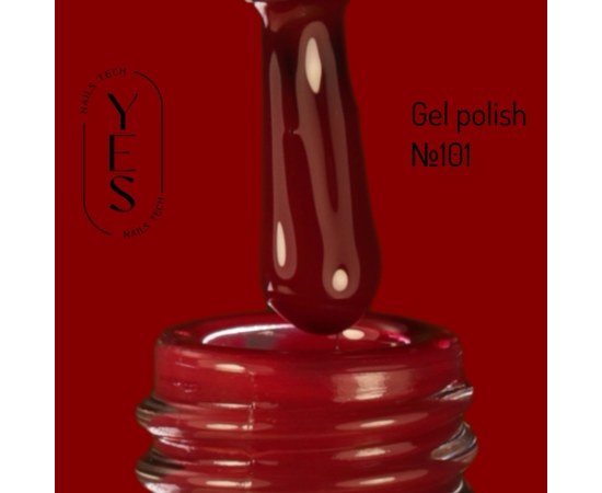 Зображення  Гель-лак для нігтів YES Gel polish №101, 6 мл, Об'єм (мл, г): 6, Цвет №: 101