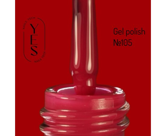Зображення  Гель-лак для нігтів YES Gel polish №105, 6 мл, Об'єм (мл, г): 6, Цвет №: 105