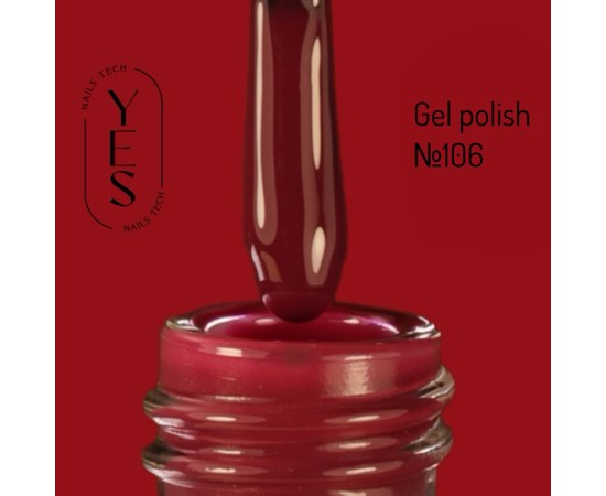 Зображення  Гель-лак для нігтів YES Gel polish №106, 6 мл, Об'єм (мл, г): 6, Цвет №: 106