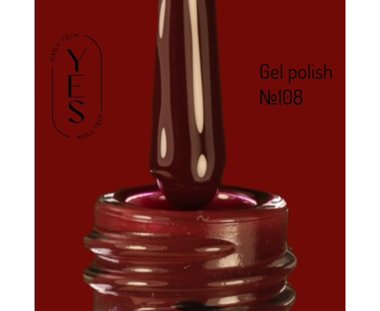 Изображение  Гель-лак для ногтей YES Gel polish №108, 6 мл, Объем (мл, г): 6, Цвет №: 108