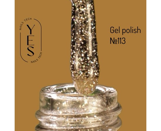 Зображення  Гель-лак для нігтів YES Gel polish №113, 6 мл, Об'єм (мл, г): 6, Цвет №: 113