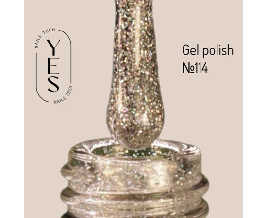 Изображение  Гель-лак для ногтей YES Gel polish №114, 6 мл, Объем (мл, г): 6, Цвет №: 114