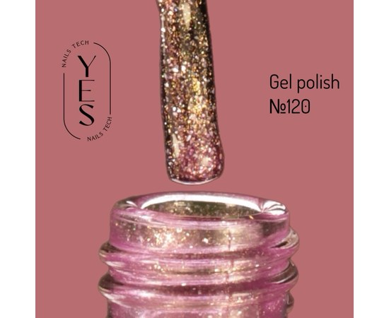 Изображение  Гель-лак для ногтей YES Gel polish №120, 6 мл, Объем (мл, г): 6, Цвет №: 120