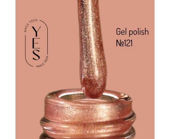 Изображение  Гель-лак для ногтей YES Gel polish №121, 6 мл, Объем (мл, г): 6, Цвет №: 121