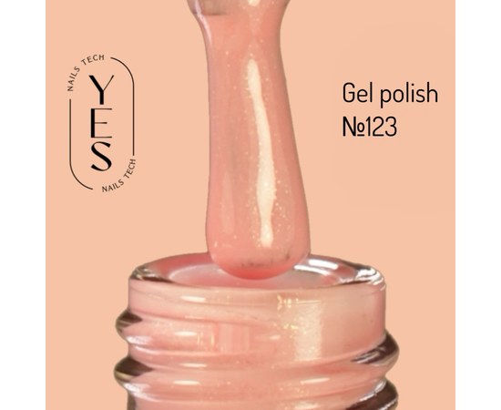 Изображение  Гель-лак для ногтей YES Gel polish №123, 6 мл, Объем (мл, г): 6, Цвет №: 123