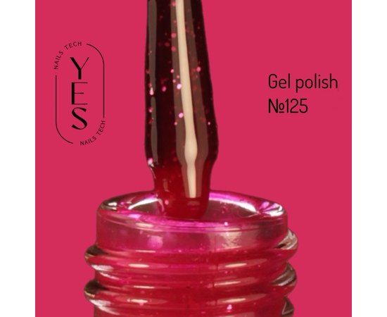 Зображення  Гель-лак для нігтів YES Gel polish №125, 6 мл, Об'єм (мл, г): 6, Цвет №: 125