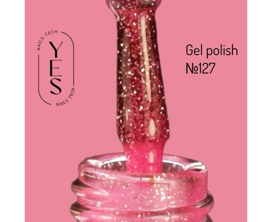 Зображення  Гель-лак для нігтів YES Gel polish №127, 6 мл, Об'єм (мл, г): 6, Цвет №: 127