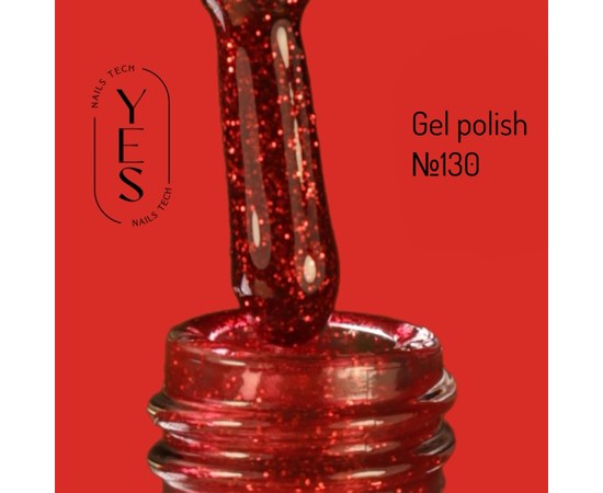 Изображение  Гель-лак для ногтей YES Gel polish №130, 6 мл, Объем (мл, г): 6, Цвет №: 130
