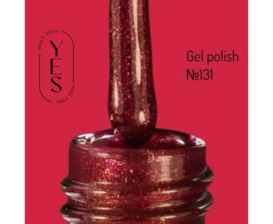 Зображення  Гель-лак для нігтів YES Gel polish №131, 6 мл, Об'єм (мл, г): 6, Цвет №: 131