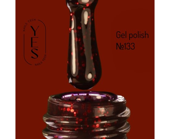 Зображення  Гель-лак для нігтів YES Gel polish №133, 6 мл, Об'єм (мл, г): 6, Цвет №: 133