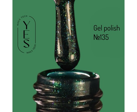 Зображення  Гель-лак для нігтів YES Gel polish №135, 6 мл, Об'єм (мл, г): 6, Цвет №: 135