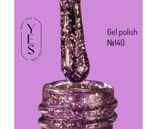 Зображення  Гель-лак для нігтів YES Gel polish №140, 6 мл, Об'єм (мл, г): 6, Цвет №: 140
