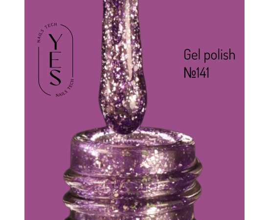 Изображение  Гель-лак для ногтей YES Gel polish №141, 6 мл, Объем (мл, г): 6, Цвет №: 141