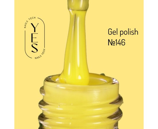 Зображення  Гель-лак для нігтів YES Gel polish №146, 6 мл, Об'єм (мл, г): 6, Цвет №: 146