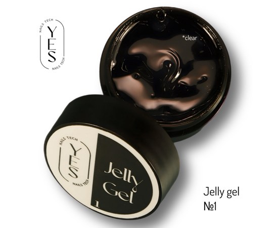 Изображение  Гель для наращивания ногтей YES Jelly Gel №01, 15 мл, Объем (мл, г): 15, Цвет №: 01, Цвет: Прозрачный
