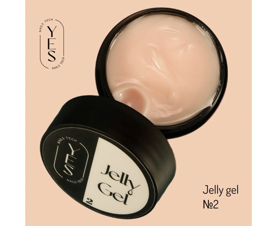 Зображення  Гель для нарощування нігтів YES Jelly Gel №02, 15 мл, Об'єм (мл, г): 15, Цвет №: 02, Колір: Світло-бежевий