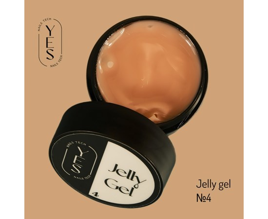 Изображение  Гель для наращивания ногтей YES Jelly Gel №04, 15 мл, Объем (мл, г): 15, Цвет №: 04, Цвет: Бежевый