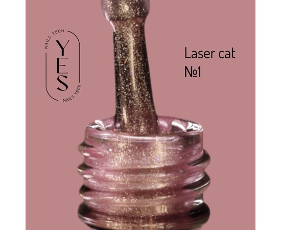 Изображение  Гель-лак для ногтей YES Gel polish Laser Cat №01, 6 мл, Объем (мл, г): 6, Цвет №: 01