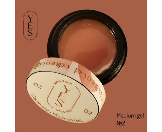 Изображение  Nail modelling gel YES Medium Gel No.02, 15 ml, Volume (ml, g): 15, Color No.: 2, Color: Brown