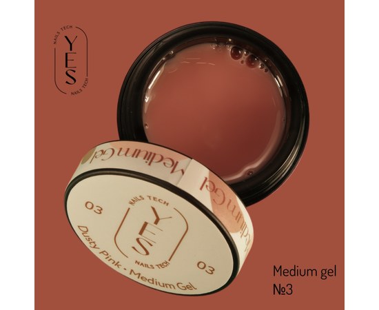 Изображение  Nail modelling gel YES Medium Gel No.03, 15 ml, Volume (ml, g): 15, Color No.: 3, Color: Brown