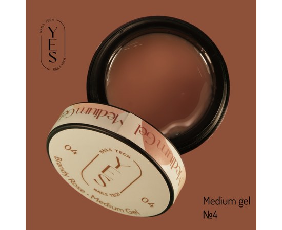 Изображение  Nail modelling gel YES Medium Gel No.04, 15 ml, Volume (ml, g): 15, Color No.: 4, Color: Brown