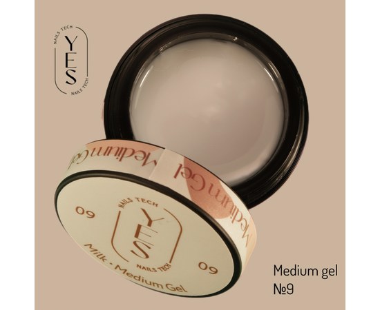 Изображение  Nail modelling gel YES Medium Gel No.09, 15 ml, Volume (ml, g): 15, Color No.: 9, Color: Light beige