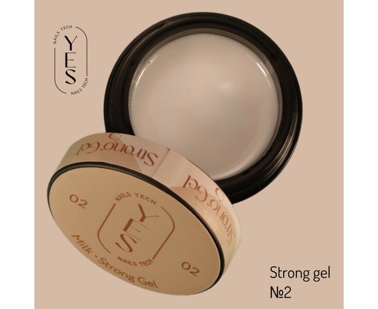 Изображение  Nail modelling gel YES Strong Gel No.02, 30 ml, Volume (ml, g): 30, Color No.: 2, Color: Beige