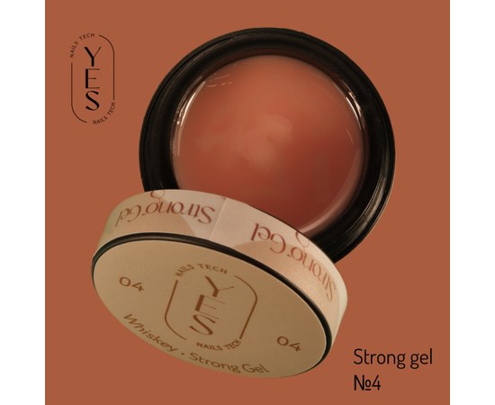 Изображение  Nail modelling gel YES Strong Gel No.04, 15 ml, Volume (ml, g): 15, Color No.: 4, Color: Coral