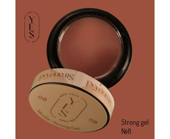 Изображение  Nail modelling gel YES Strong Gel No.08, 15 ml, Volume (ml, g): 15, Color No.: 8, Color: Coral