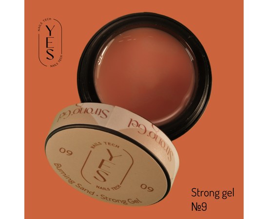 Изображение  Nail modelling gel YES Strong Gel No.09, 15 ml, Volume (ml, g): 15, Color No.: 9, Color: Orange