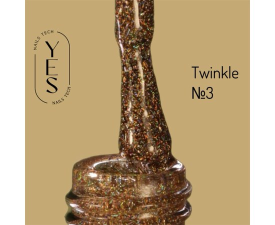 Зображення  Гель-лак для нігтів YES Gel polish Twinkle №03, 6 мл, Об'єм (мл, г): 6, Цвет №: 03
