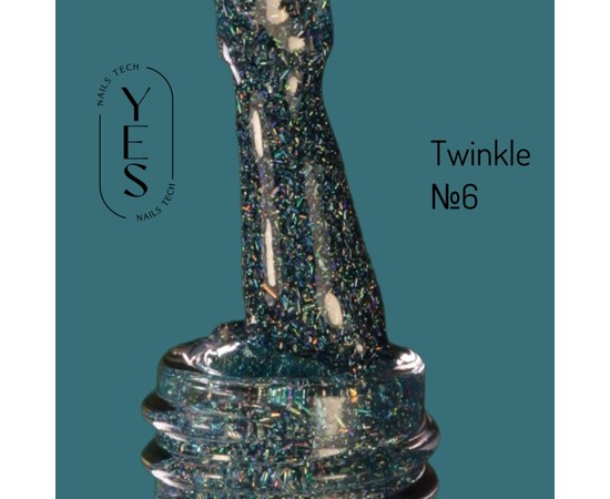 Зображення  Гель-лак для нігтів YES Gel polish Twinkle №06, 6 мл, Об'єм (мл, г): 6, Цвет №: 06