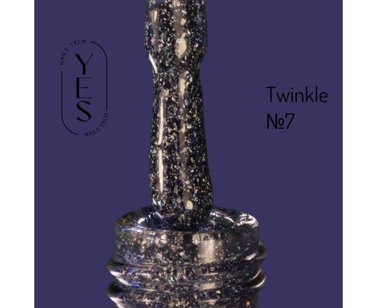 Зображення  Гель-лак для нігтів YES Gel polish Twinkle №07, 6 мл, Об'єм (мл, г): 6, Цвет №: 07
