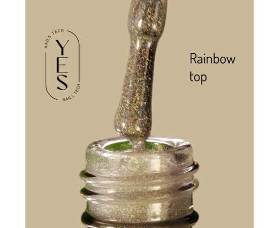 Изображение  Top for gel polish YES Shine Top Rainbow, 15 ml