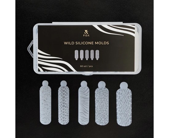 Изображение 2 Многоразовые силиконовые формы для дизайна ногтей F.O.X Wild Silicone Molds, 60 шт