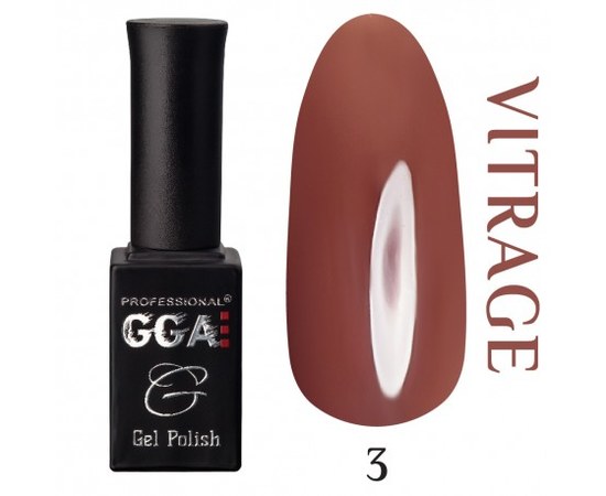 Изображение  Gel polish for nails GGA Professional Stained glass 10 ml, No. 03, Volume (ml, g): 10, Color: 3