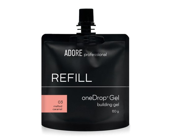 Изображение  Гель для наращивания ногтей Adore One Drop Gel №03 melted caramel, рефил 60 г, Объем (мл, г): 60, Цвет №: 3