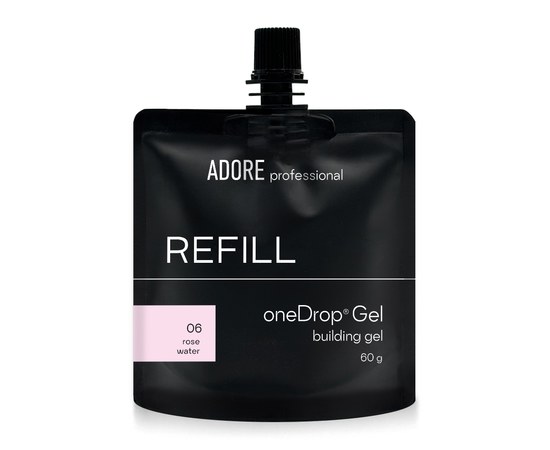 Зображення  Гель для нарощування нігтів Adore One Drop Gel №06 rose water, рефіл 60 г, Об'єм (мл, г): 60, Цвет №: 6