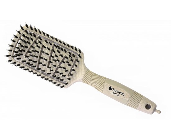 Изображение  Massage brush Hairway Organica 08447-20 beige, 8 rows, with boar bristles - ECO - NEW