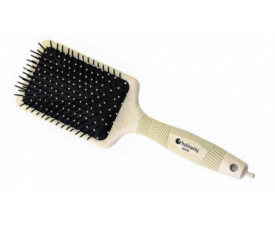 Изображение  Massage brush Hairway Organica 08448 beige, 13 rows, soft rubber cushion – ECO – NEW